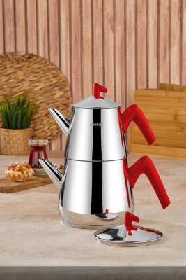 Cooker Bumerang Aile Boy Paslanmaz Çelik Çaydanlık Takımı 1,4-2,7 Litre CKR2790 - 9