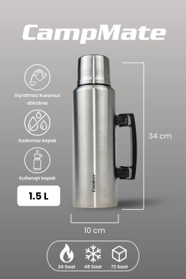 Cooker CampMate 1.5 Litre Paslanmaz Çelik Termos CKR2084 - 2