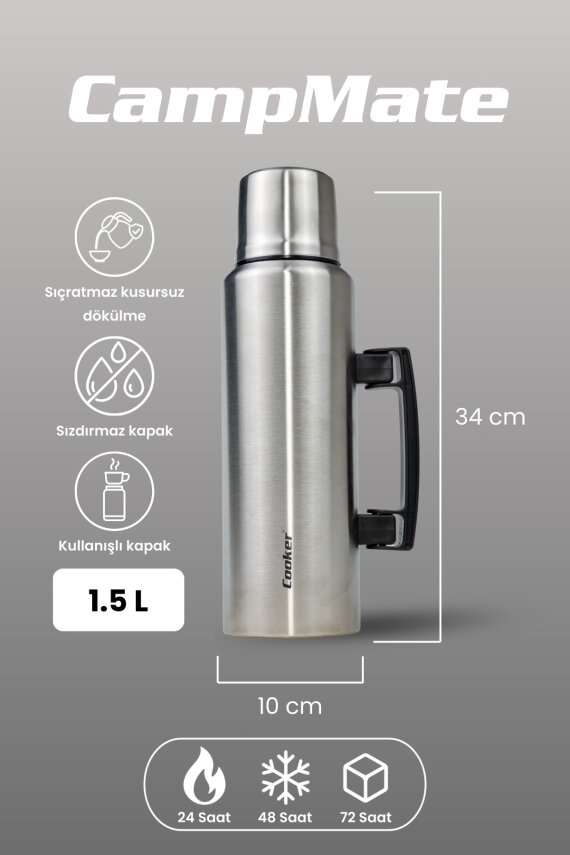 Cooker CampMate 1.5 Litre Paslanmaz Çelik Termos CKR2084 - 2