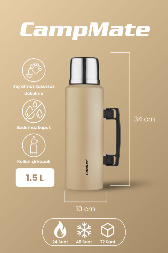 Cooker CampMate 1.5 Litre Paslanmaz Çelik Termos CKR2085 - 5