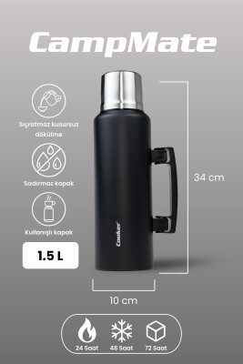 Cooker CampMate 1.5 Litre Paslanmaz Çelik Termos CKR2085 - 8