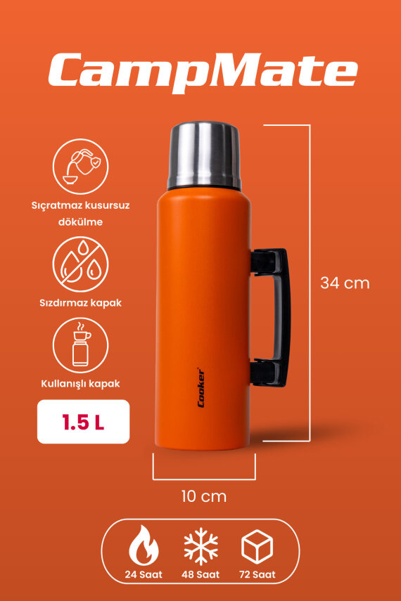 Cooker CampMate 1.5 Litre Paslanmaz Çelik Termos CKR2085 - 21