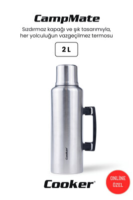 Cooker CampMate 2 Litre Paslanmaz Çelik Termos Gümüş CKR2127