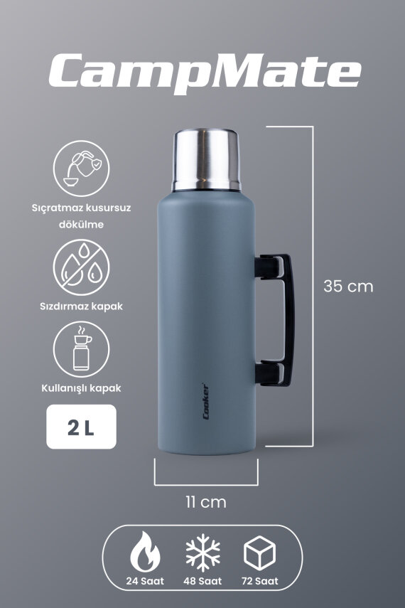 Cooker CampMate 2 Litre Paslanmaz Çelik Termos - 2