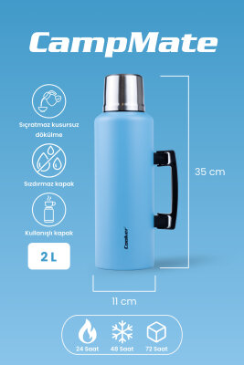 Cooker CampMate 2 Litre Paslanmaz Çelik Termos - 5