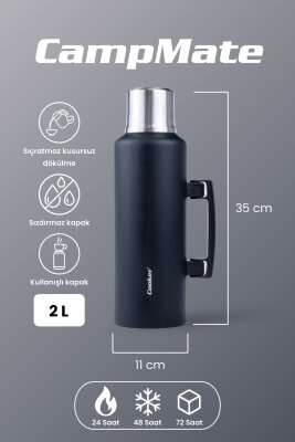 Cooker CampMate 2 Litre Paslanmaz Çelik Termos - 11