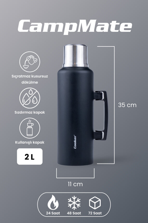 Cooker CampMate 2 Litre Paslanmaz Çelik Termos - 11