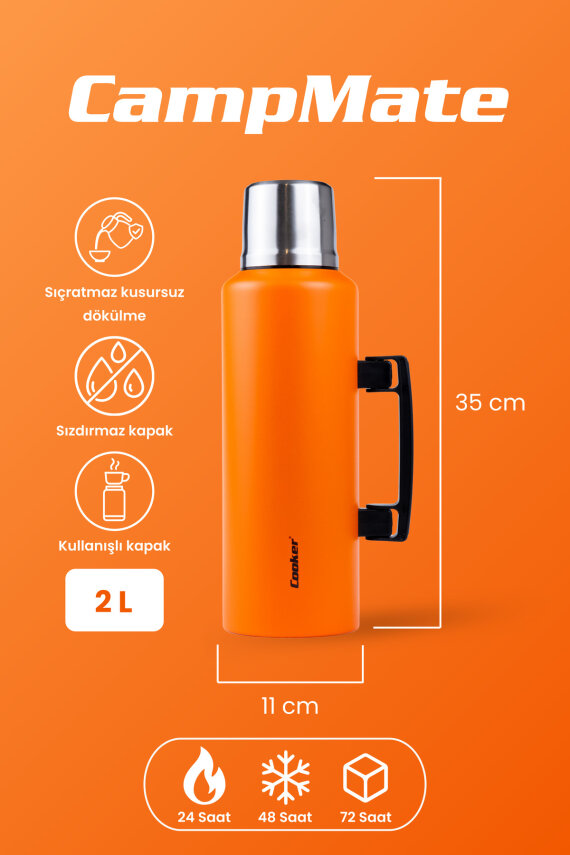Cooker CampMate 2 Litre Paslanmaz Çelik Termos - 14