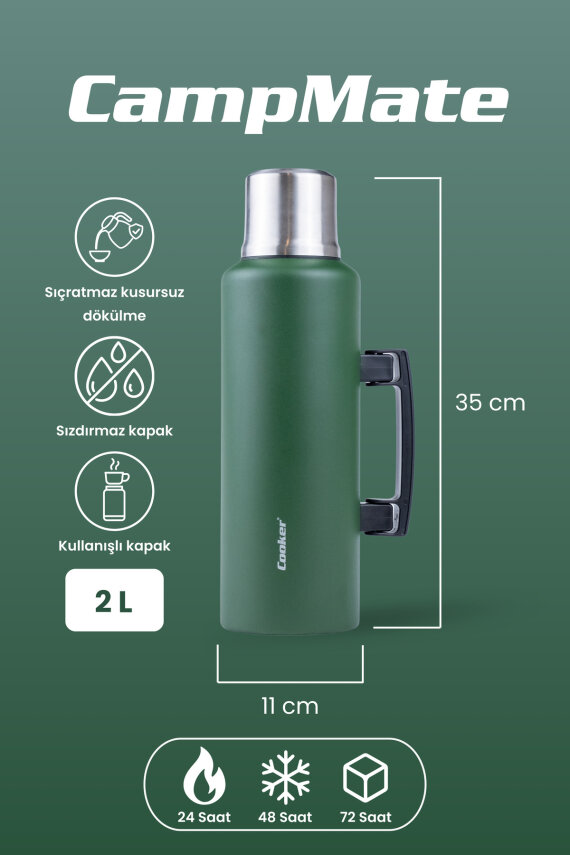 Cooker CampMate 2 Litre Paslanmaz Çelik Termos - 17