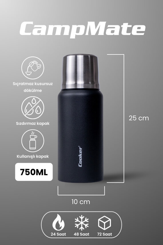 Cooker CampMate 750 ml Paslanmaz Çelik Termos CKR2106 - 28