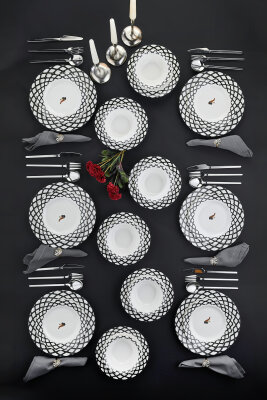 Cooker Chantilly 24 Parça Porselen Yemek Takımı CKR4808 - 6