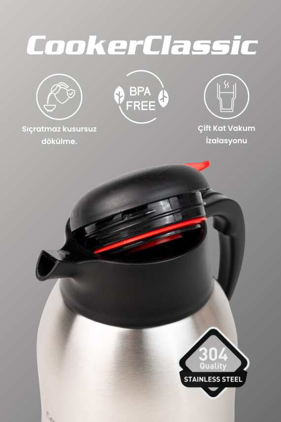 Cooker Classic 1 Litre Paslanmaz Çelik Termos CKR2035 - 3