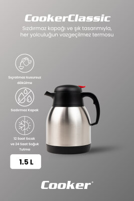 Cooker Classic 1.5 Litre Paslanmaz Çelik Termos CKR2004  - 2