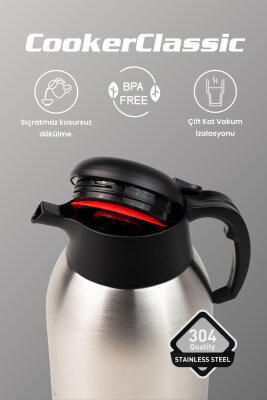 Cooker Classic 2 Litre Paslanmaz Çelik Termos CKR2104 - 3