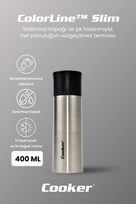 Cooker ColorLine Slim 400 ml Paslanmaz Çelik Termos CKR2056 - 5