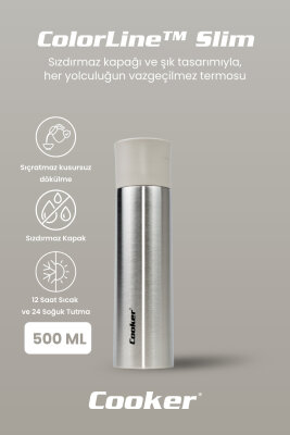 Cooker ColorLine Slim 500 ml Paslanmaz Çelik Termos CKR2057 - 2