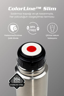 Cooker ColorLine Slim 500 ml Paslanmaz Çelik Termos CKR2057 - 6