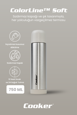 Cooker ColorLine Soft 750 ml Paslanmaz Çelik Termos CKR2002 - 5