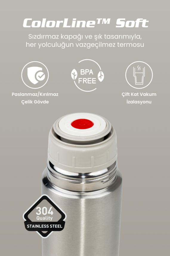 Cooker ColorLine Soft 750 ml Paslanmaz Çelik Termos CKR2002 - 6