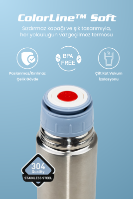 Cooker ColorLine Soft 750 ml Paslanmaz Çelik Termos CKR2002 - 9