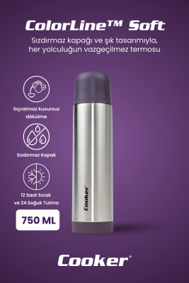 Cooker ColorLine Soft 750 ml Paslanmaz Çelik Termos CKR2002 - 11