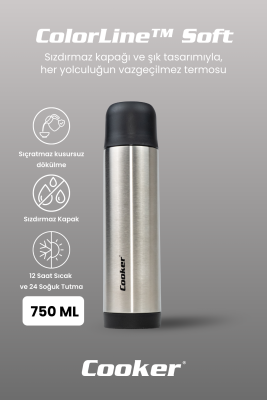 Cooker ColorLine Soft 750 ml Paslanmaz Çelik Termos CKR2002 - 13