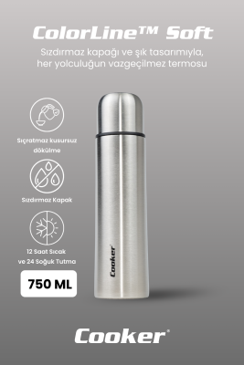 Cooker ColorLine Soft 750 ml Paslanmaz Çelik Termos CKR2108 - 2