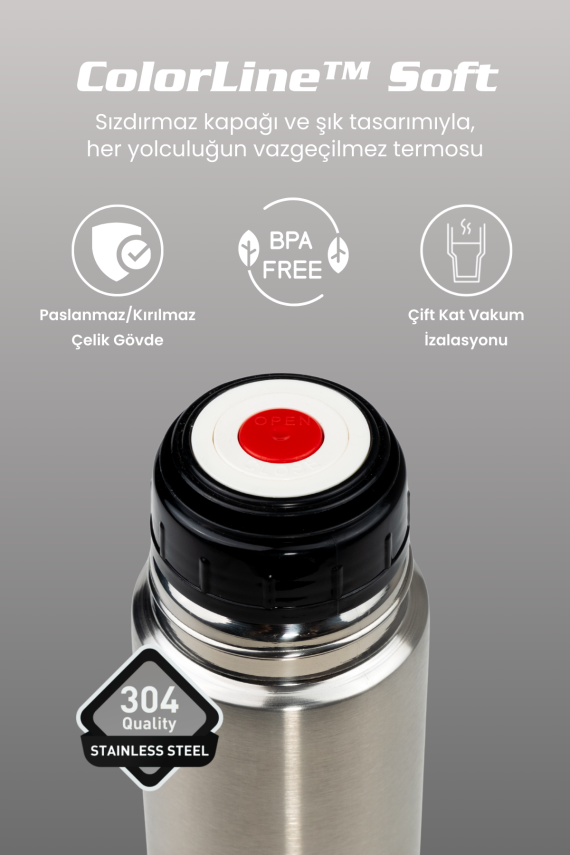 Cooker ColorLine Soft 750 ml Paslanmaz Çelik Termos CKR2108 - 3