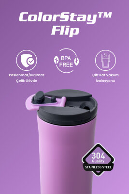 Cooker ColorStay Flip 400 ml Paslanmaz Çelik Bardak Termos CKR2041 - 3