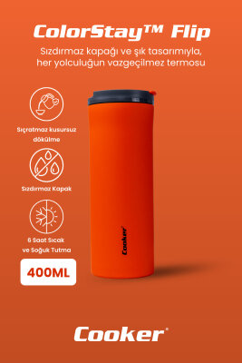 Cooker ColorStay Flip 400 ml Paslanmaz Çelik Bardak Termos CKR2041 - 10