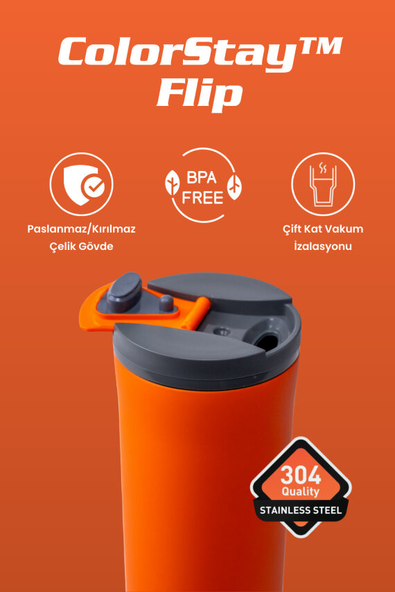Cooker ColorStay Flip 400 ml Paslanmaz Çelik Bardak Termos CKR2041 - 11