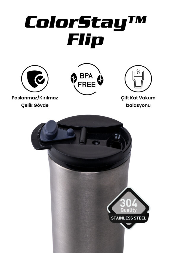 Cooker ColorStay Flip 400 ml Paslanmaz Çelik Bardak Termos CKR2066 - 3