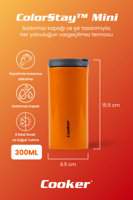 Cooker ColorStay Mini 300 ml Paslanmaz Çelik Bardak Termos CKR2101 - 2