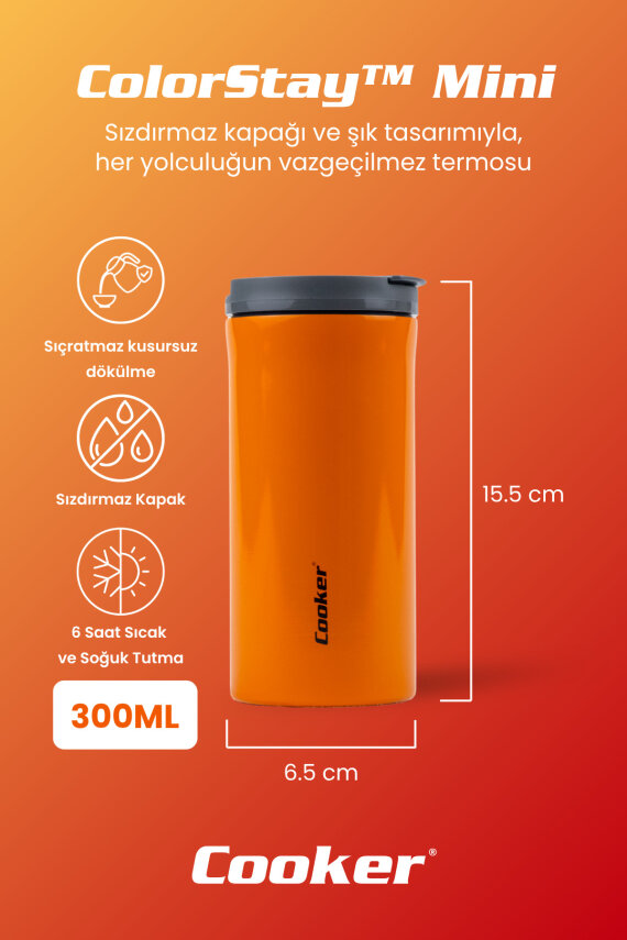 Cooker ColorStay Mini 300 ml Paslanmaz Çelik Bardak Termos CKR2101 - 2