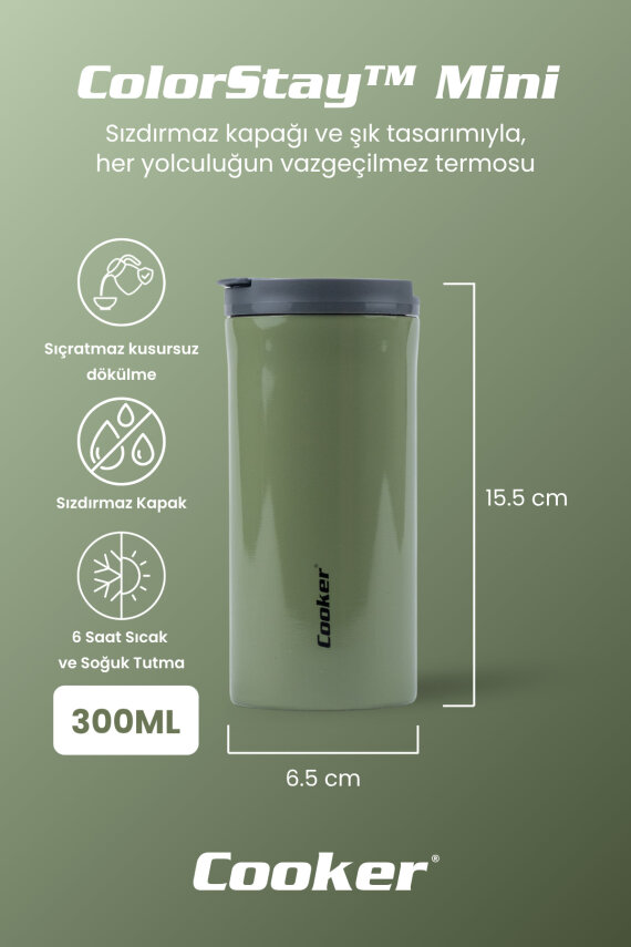 Cooker ColorStay Mini 300 ml Paslanmaz Çelik Bardak Termos CKR2101 - 8