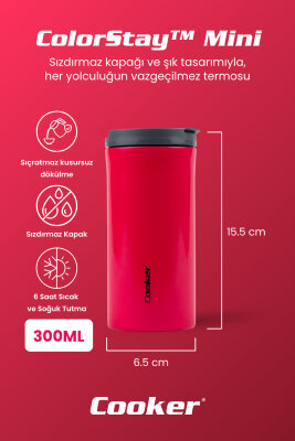 Cooker ColorStay Mini 300 ml Paslanmaz Çelik Bardak Termos CKR2101 - 14