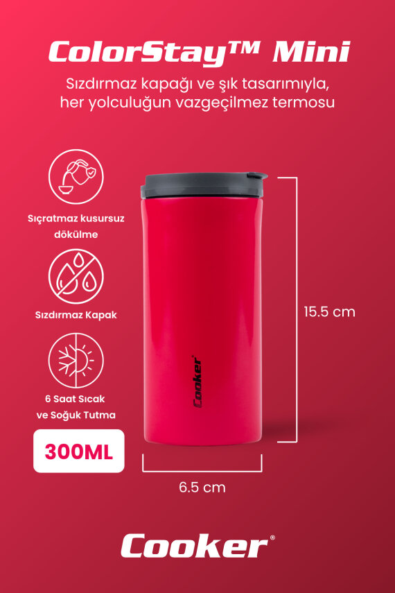 Cooker ColorStay Mini 300 ml Paslanmaz Çelik Bardak Termos CKR2101 - 14