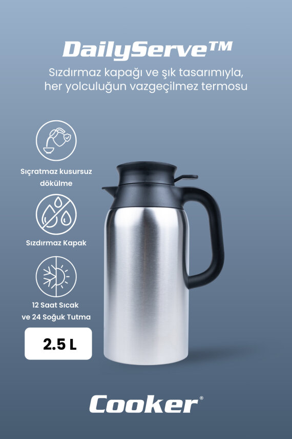Cooker DailyServe 2.5 Litre Paslanmaz Çelik Termos CKR2123 - 2