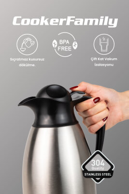 Cooker Family 1.5 Litre Paslanmaz Çelik Termos CKR2098 - 2