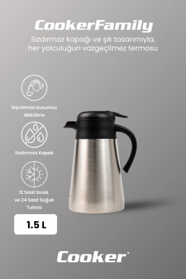 Cooker Family 1.5 Litre Paslanmaz Çelik Termos CKR2111 - 2