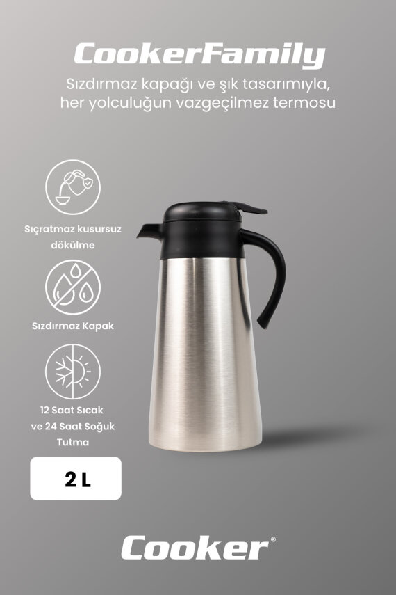 Cooker Family 2 Litre Paslanmaz Çelik Termos CKR2112 - 2