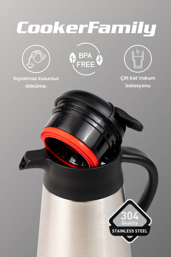 Cooker Family 2 Litre Paslanmaz Çelik Termos CKR2112 - 3