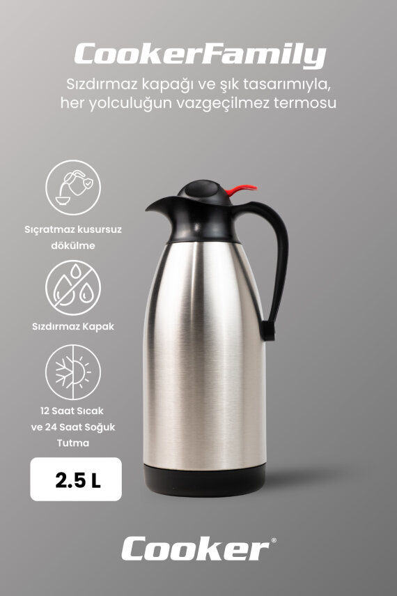 Cooker HeatLock 2,5 Litre Paslanmaz Çelik Termos CKR2036 - 2