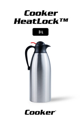 Cooker HeatLock 3 Litre Paslanmaz Çelik Büyük Boy Termos CKR2116