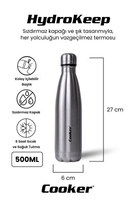 Cooker HydroKeep 500 ml Paslanmaz Çelik Şişe Termos CKR2053 - 2