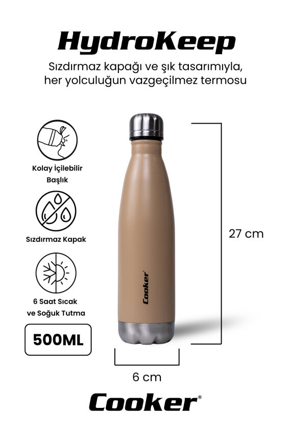 Cooker HydroKeep 500 ml Paslanmaz Çelik Şişe Termos CKR2071 - 7
