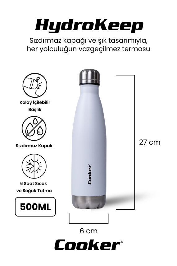Cooker HydroKeep 500 ml Paslanmaz Çelik Şişe Termos CKR2071 - 17