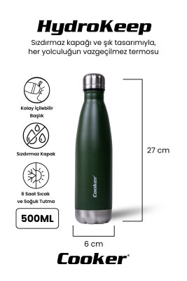 Cooker HydroKeep 500 ml Paslanmaz Çelik Şişe Termos CKR2071 - 27