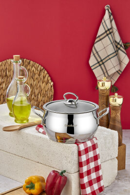 Cooker Lara 20 cm İndüksiyon Uyumlu Paslanmaz Çelik Derin Tencere CKR457