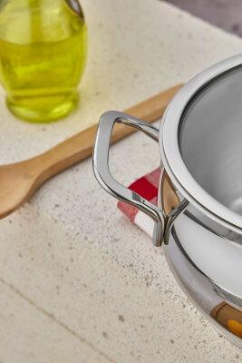 Cooker Lara 20 cm İndüksiyon Uyumlu Paslanmaz Çelik Derin Tencere CKR457 - 3